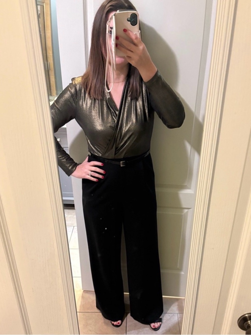 Size 6 Gold and Black jumpsuit